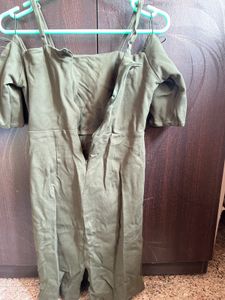 Olive Green Cold Shoulder Dress