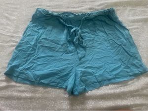 Blue Tie-Waist Shorts