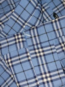 Blue Plaid Pleated Mini Skirt