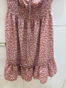 Cute Pink Floral Mini Dress