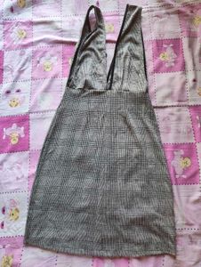 Plaid Plunge Neck Dress