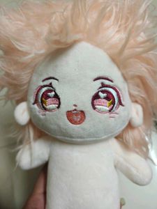 Cute Plush Doll with Pink Hair