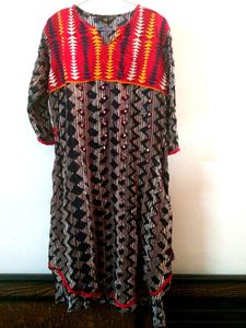 Red And Black Traditional Kurti
