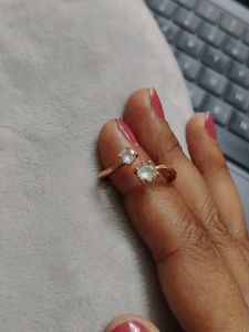 Rose Gold Double Stone Ring