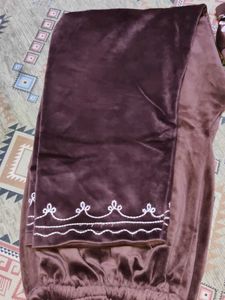 Embroidered Velvet Kurta Set