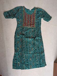 Elegant Green Printed Kurta