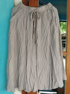 #Boutique Korean Type Mid Length Flared Grey Skirt