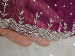 Stunning Purple Sequined Saree