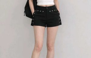 Edgy Black Studded Shorts
