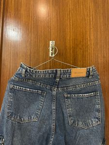 Blue Denim Cargo Jeans