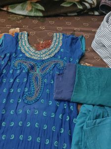 Blue Embroidered Kurta Set