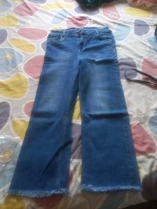 Women's Blue Wide Leg Jeans