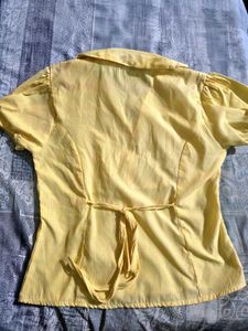 Chic Yellow Striped Button-Up Blouse