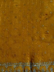 Vibrant Yellow Embellished Saree