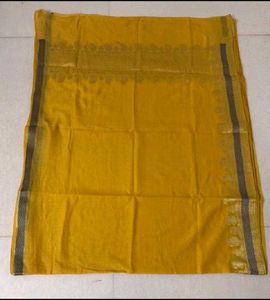 Golden Mustard Yellow Saree with border