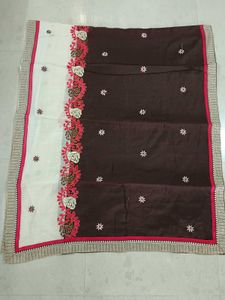 Coffee and cream saree