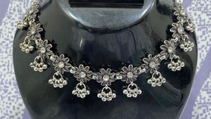 Oxidized Silver Tone Necklace &amp; Earring Set