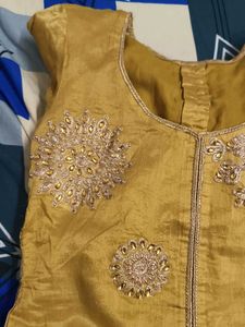 Embroidered Silk dress with pant