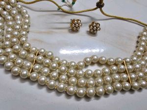 Elegant Pearl Necklace &amp; Earring Set