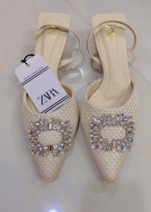 Zara Embellished Heeled Mules