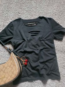 Black Distressed T-Shirt