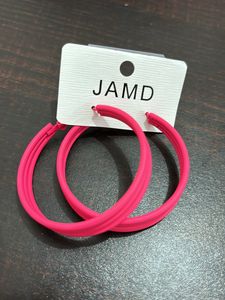 Hot Pink Triple Big Hoop Earrings