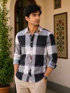 Checked Long Sleeve Men's Shirt