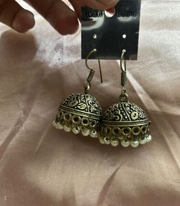 Traditional Jhumka Earrings with Pearls