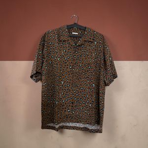 Men's Leopard Print Short Sleeve Shirt