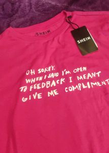 SHEIN Pink Graphic T-Shirt