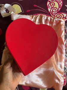 Charlotte Tilbury Red Heart Shape Clutch Bag