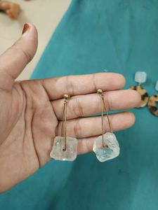 Stylish Leopard Print &amp; Crystal Drop Earrings