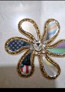 Set of 5 Mirror Work Flower Appliques