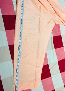 Elegant Peach Kurta Set with Red Dupatta