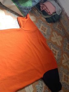 Orange &amp; Navy Colorblock T-Shirt