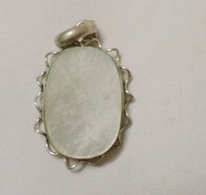 german silver pendent with real stones