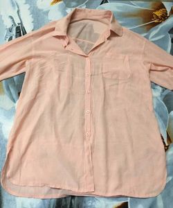 oversized women baby pink shirt