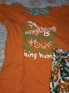 Orange Graphic night suits