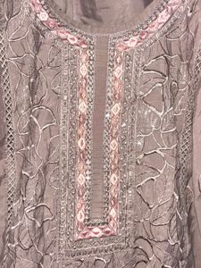 Embroidered Kurta suit set with pant and dupatta