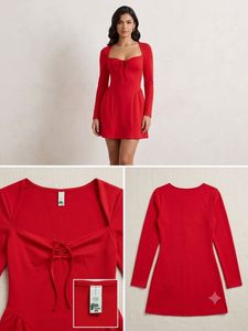 Chic Red Velvet Dress