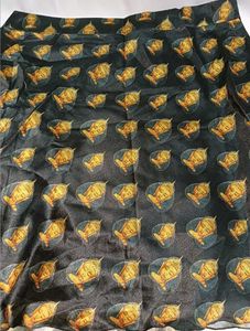 Black knee-length flared skirt