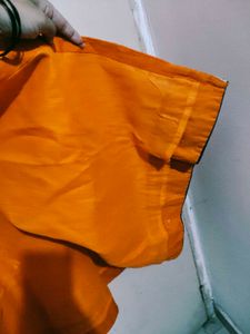 Vibrant Orange Kurta with Embellished Border