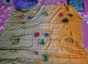 Beautiful Hand-Painted chiffon Saree