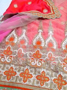 Designerhalf And Half Net Saree.with Blouse