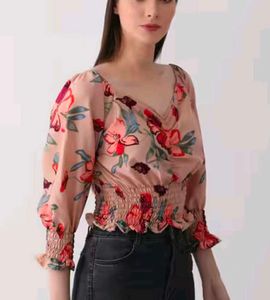 Floral Smocked Crop Top