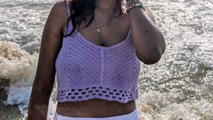 Crocheted Lavender Crop Top
