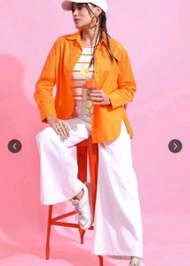 Vibrant Orange Oversized Shirt