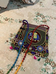 Boho Elephant Embroidered Sling Bag