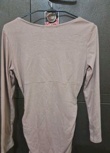Ruched Cut-Out Long Sleeve Dress