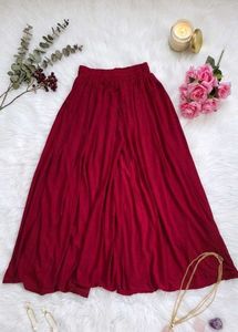 ❤️Maroon Wide-Leg Palazzo Pants